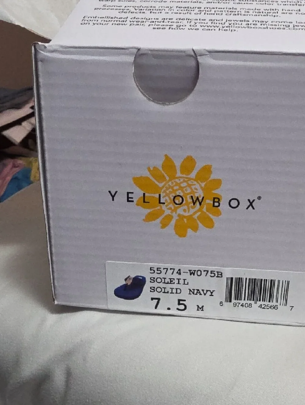 Yellow Box Navy Blue Braided Flip Flops with Tan Accent - Picture 5 of 7